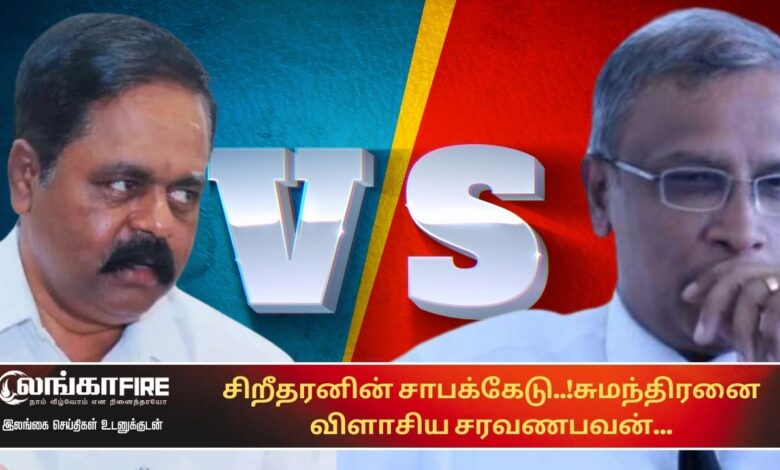 சிறீதரனின், சாபக்கேடு, சுமந்திரனை, சரவணபவன்